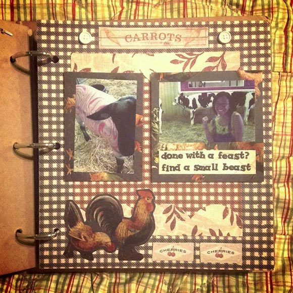 Proposal scrapbook page of OC Fair farm